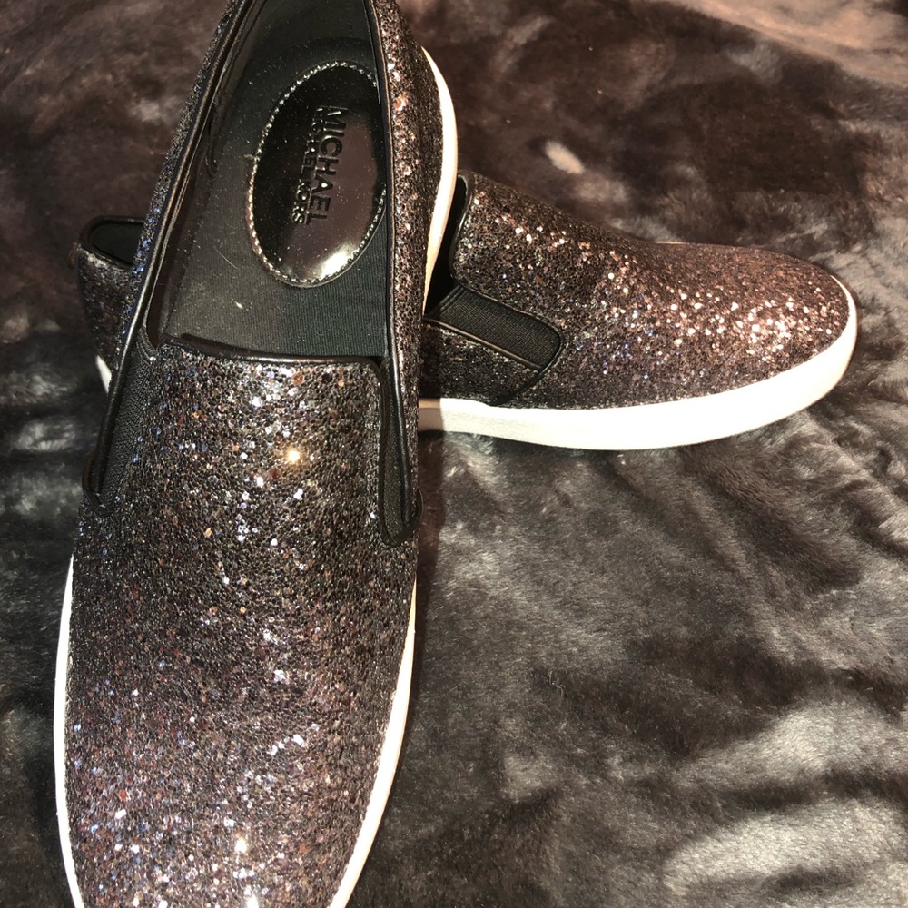 Michael Kors Black Sparkle Sneakers, Size 8, NWOT